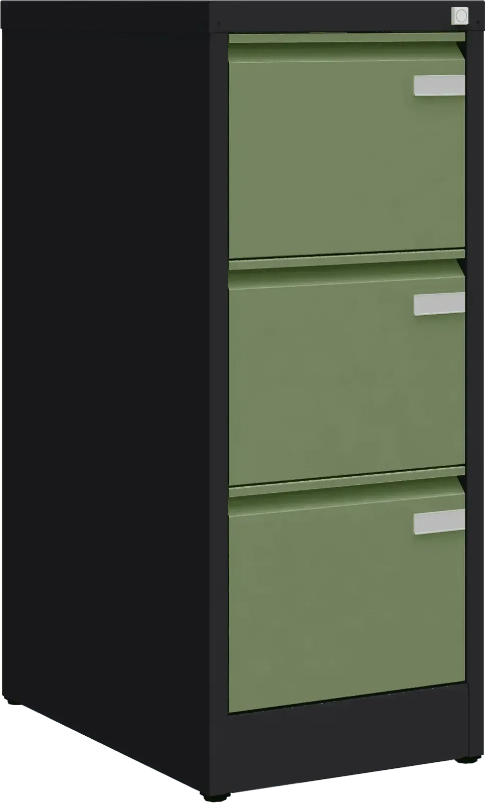 Metalinė dokumentų spinta Archive, 1008x415x633 mm, A4 formatui – juoda / žalia