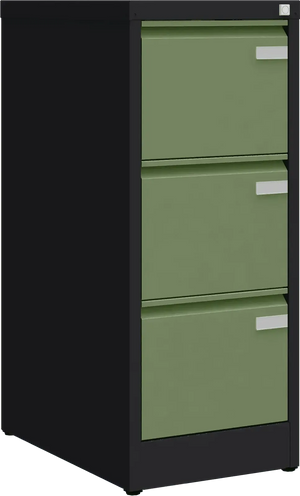 Metalinė dokumentų spinta Archive, 1008x415x633 mm, A4 formatui – juoda / žalia
