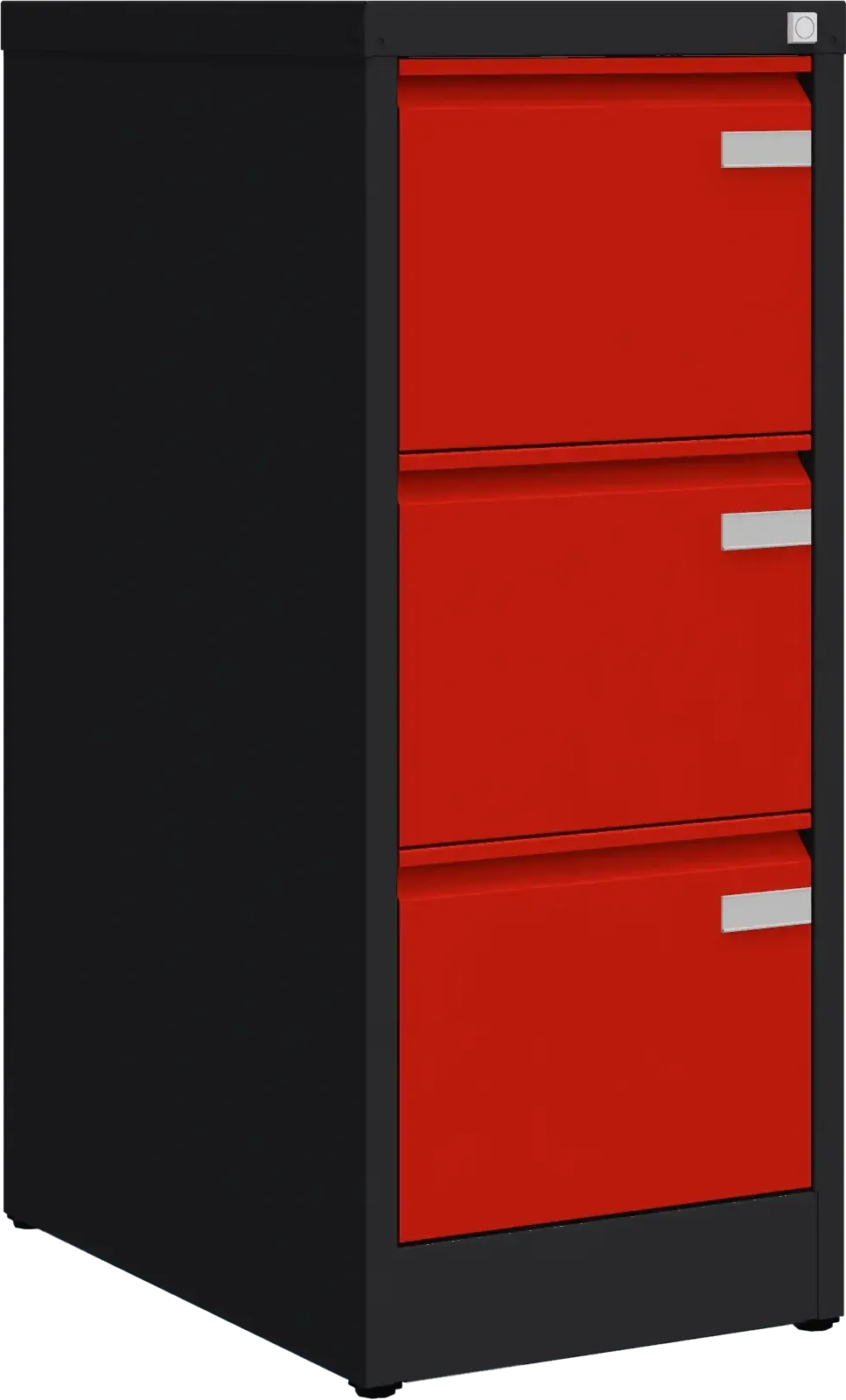 Metalinė dokumentų spinta Archive, 1008x415x633 mm, A4 formatui – juoda / raudona