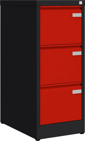 Metalinė dokumentų spinta Archive, 1008x415x633 mm, A4 formatui – juoda / raudona