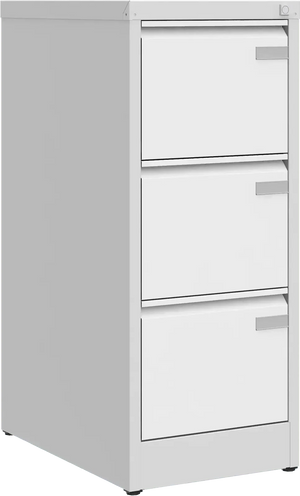 Metalinė dokumentų spinta Archive, 1008x415x633 mm, A4 formatui – šviesiai pilka / balta
