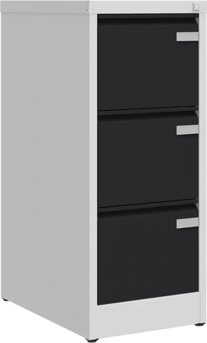 Metalinė dokumentų spinta Archive, 1008x415x633 mm, A4 formatui – šviesiai pilka / juoda