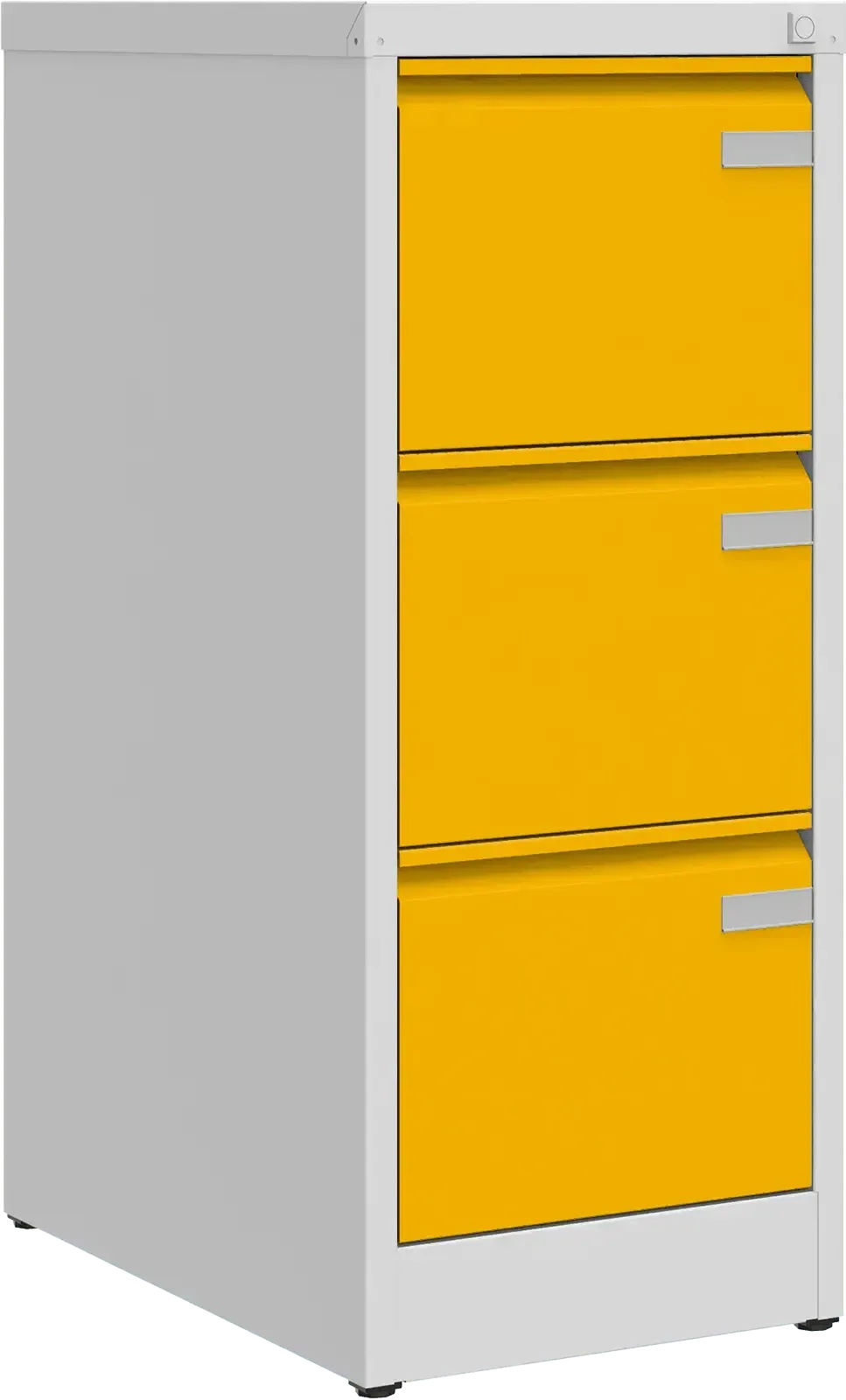 Metalinė dokumentų spinta Archive, 1008x415x633 mm, A4 formatui – šviesiai pilka / geltona