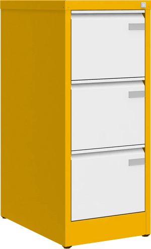 Metalinė dokumentų spinta Archive, 1008x415x633 mm, A4 formatui – geltona / balta