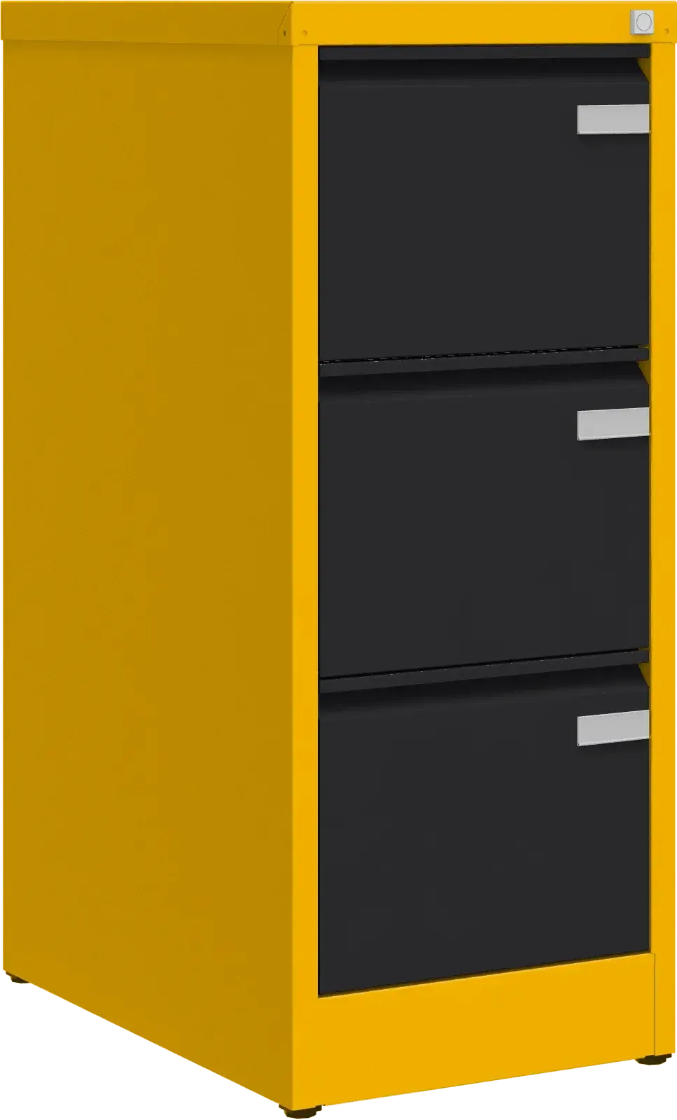 Metalinė dokumentų spinta Archive, 1008x415x633 mm, A4 formatui – geltona / juoda