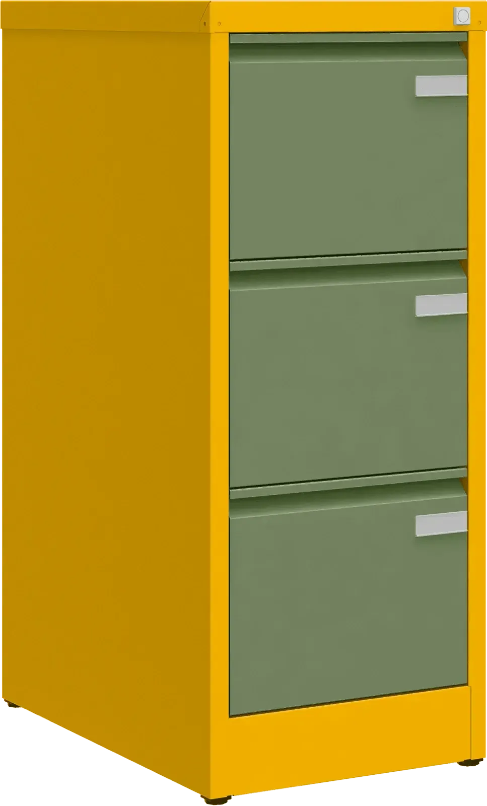 Metalinė dokumentų spinta Archive, 1008x415x633 mm, A4 formatui – geltona / žalia