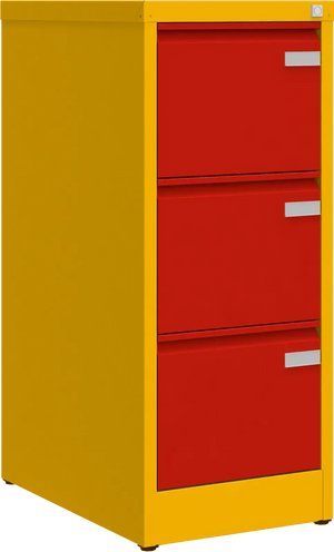 Metalinė dokumentų spinta Archive, 1008x415x633 mm, A4 formatui – geltona / raudona