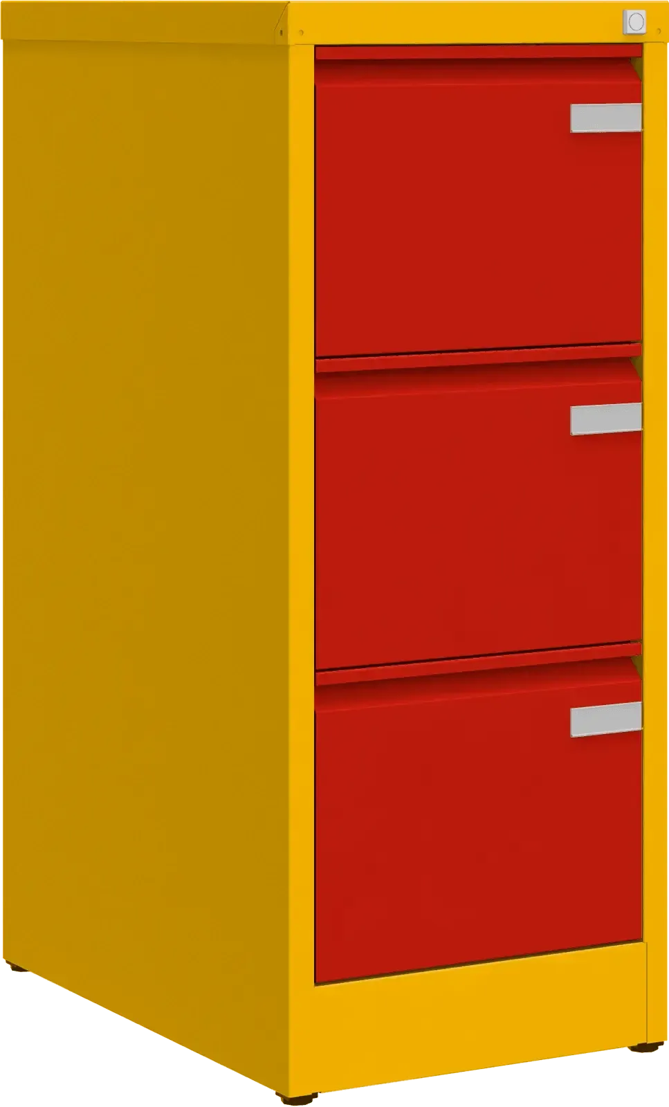 Metalinė dokumentų spinta Archive, 1008x415x633 mm, A4 formatui – geltona / raudona