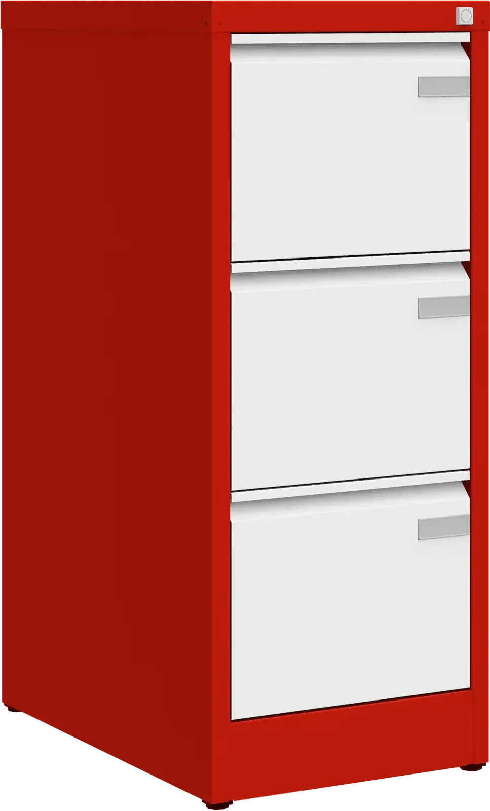 Metalinė dokumentų spinta Archive, 1008x415x633 mm, A4 formatui – raudona / balta