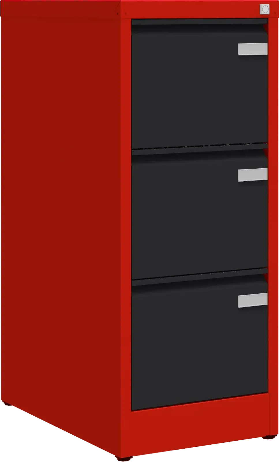 Metalinė dokumentų spinta Archive, 1008x415x633 mm, A4 formatui – raudona / juoda