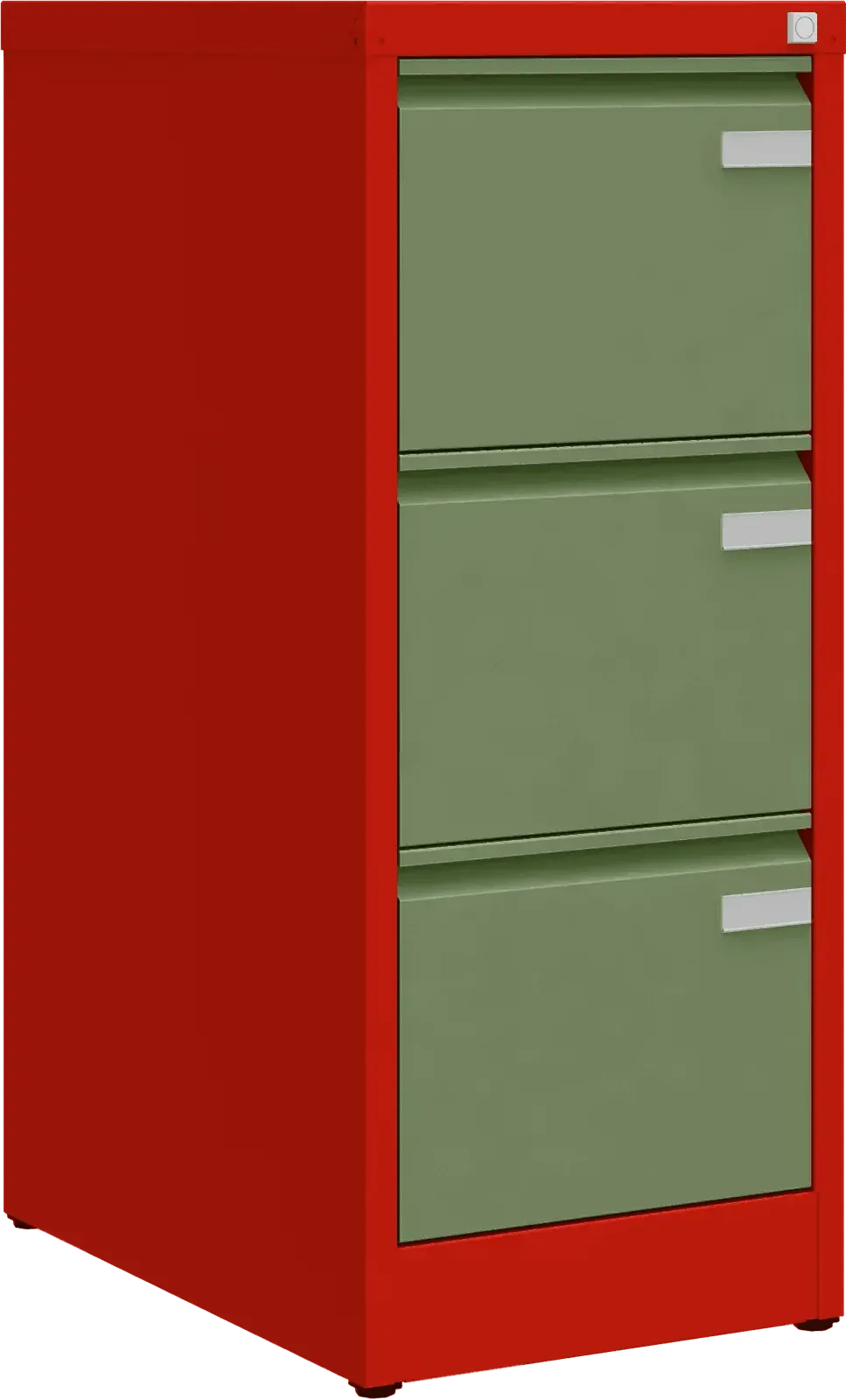 Metalinė dokumentų spinta Archive, 1008x415x633 mm, A4 formatui – raudona / žalia