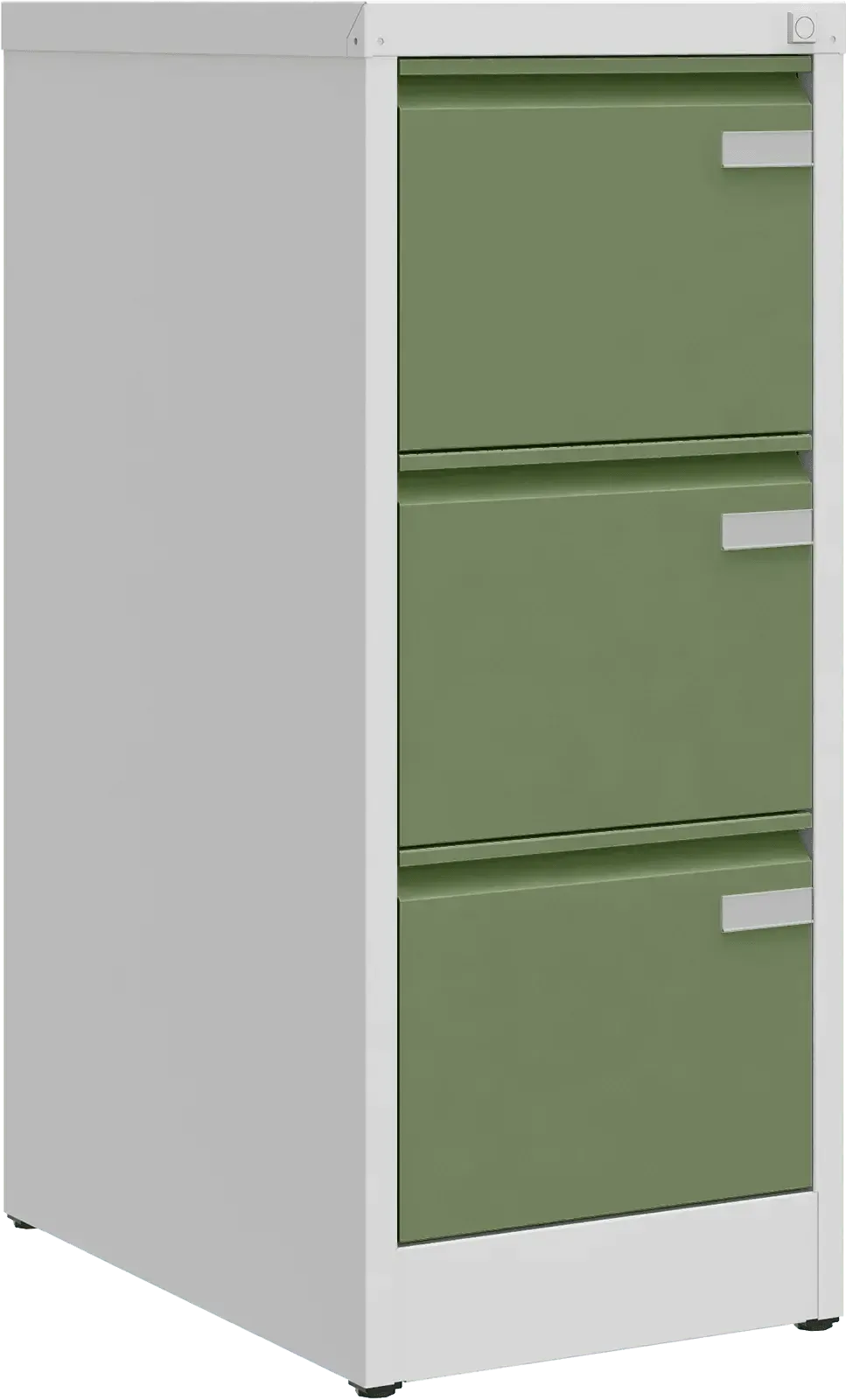 Metalinė dokumentų spinta Archive, 1008x415x633 mm, A4 formatui – šviesiai pilka / žalia