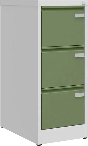 Metalinė dokumentų spinta Archive, 1008x415x633 mm, A4 formatui – šviesiai pilka / žalia
