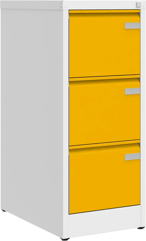 Metalinė dokumentų spinta Archive, 1008x415x633 mm, A4 formatui – balta / geltona