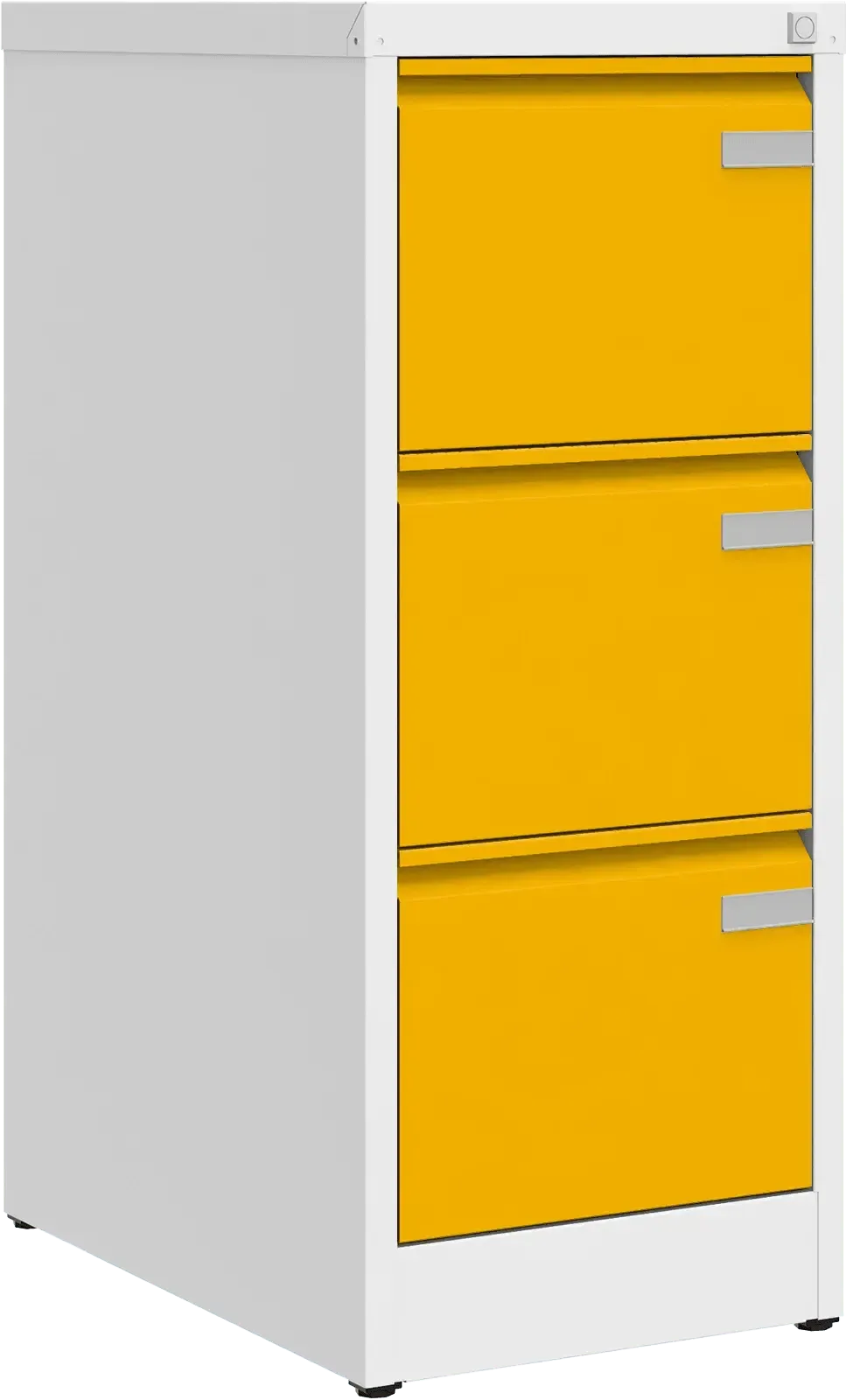 Metalinė dokumentų spinta Archive, 1008x415x633 mm, A4 formatui – balta / geltona