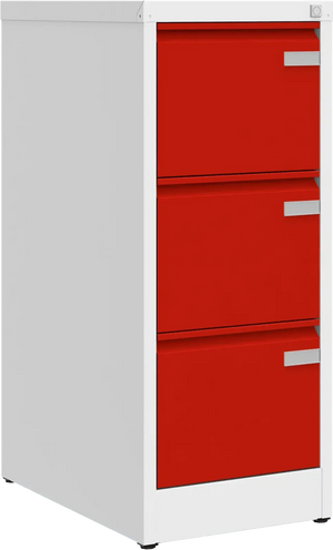 Metalinė dokumentų spinta Archive, 1008x415x633 mm, A4 formatui – balta / raudona