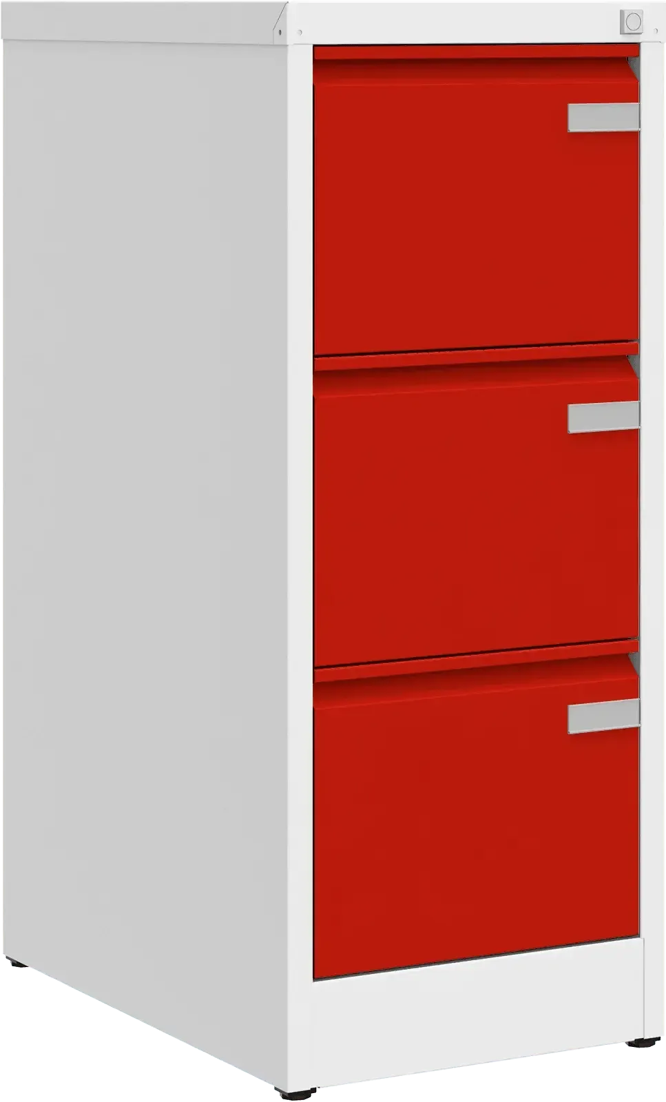Metalinė dokumentų spinta Archive, 1008x415x633 mm, A4 formatui – balta / raudona