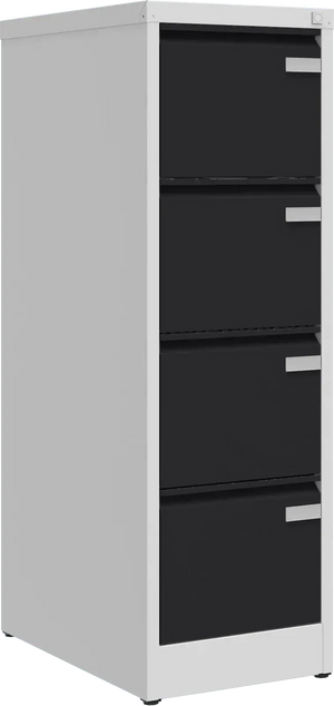 Metalinė dokumentų spinta Archive, 1292x415x633 mm, A4 formatui – šviesiai pilka / juoda