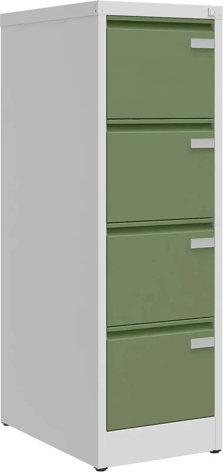 Metalinė dokumentų spinta Archive, 1292x415x633 mm, A4 formatui – šviesiai pilka / žalia