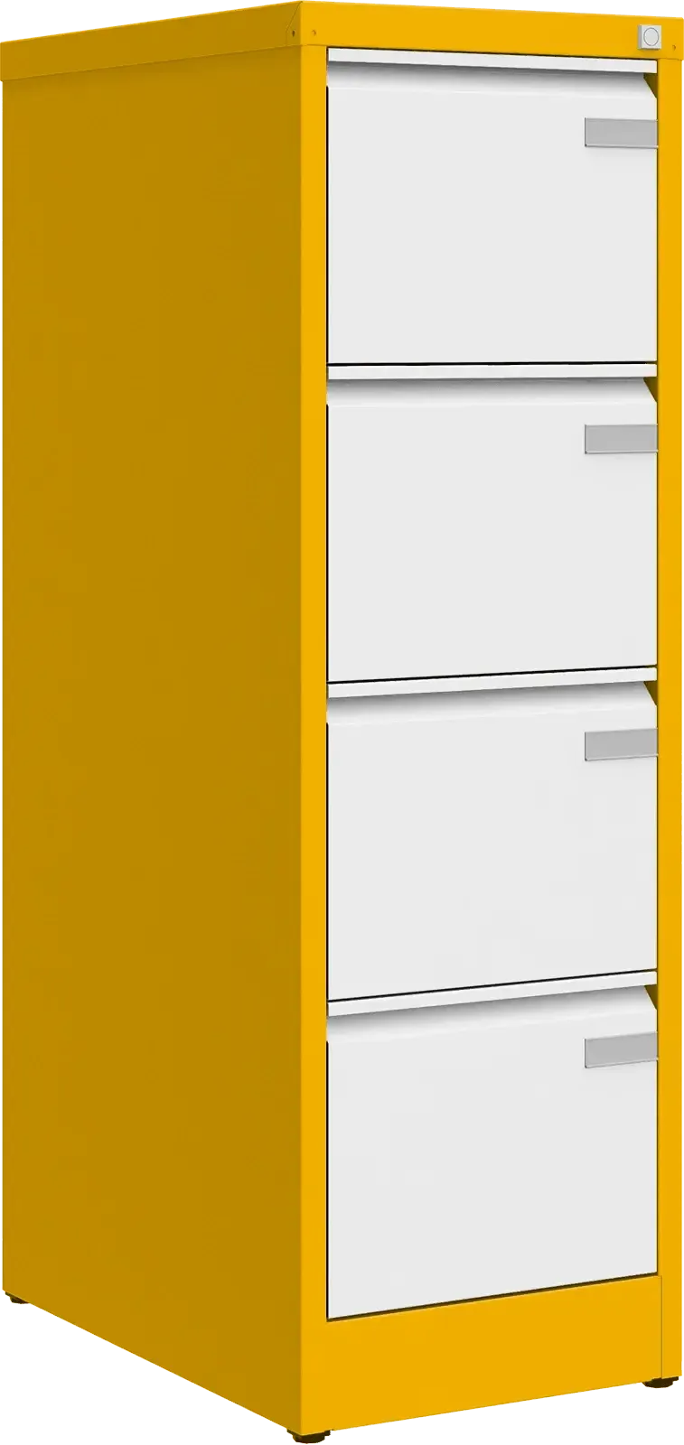 Metalinė dokumentų spinta Archive, 1292x415x633 mm, A4 formatui – geltona / balta