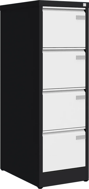 Metalinė dokumentų spinta Archive, 1292x415x633 mm, A4 formatui – juoda / balta