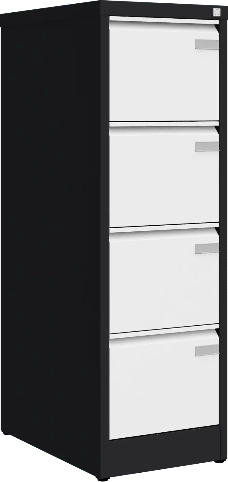 Metalinė dokumentų spinta Archive, 1292x415x633 mm, A4 formatui – juoda / balta
