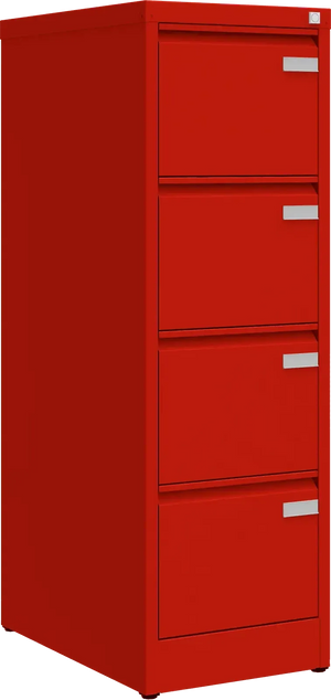 Metalinė dokumentų spinta Archive, 1292x415x633 mm, A4 formatui – raudona / raudona