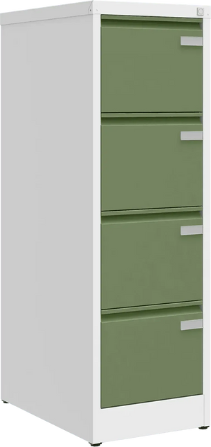 Metalinė dokumentų spinta Archive, 1292x415x633 mm, A4 formatui – balta / žalia