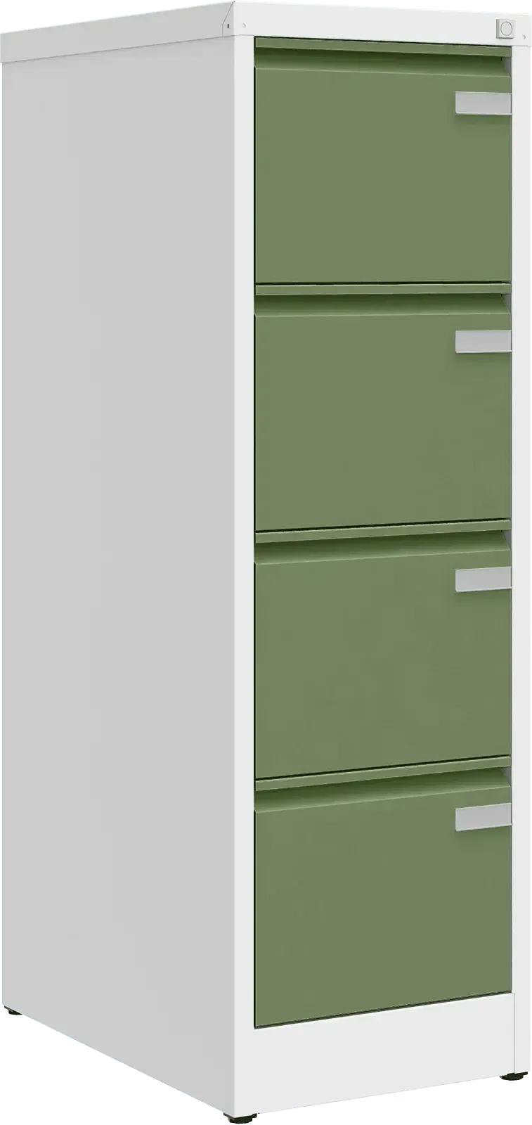 Metalinė dokumentų spinta Archive, 1292x415x633 mm, A4 formatui – balta / žalia
