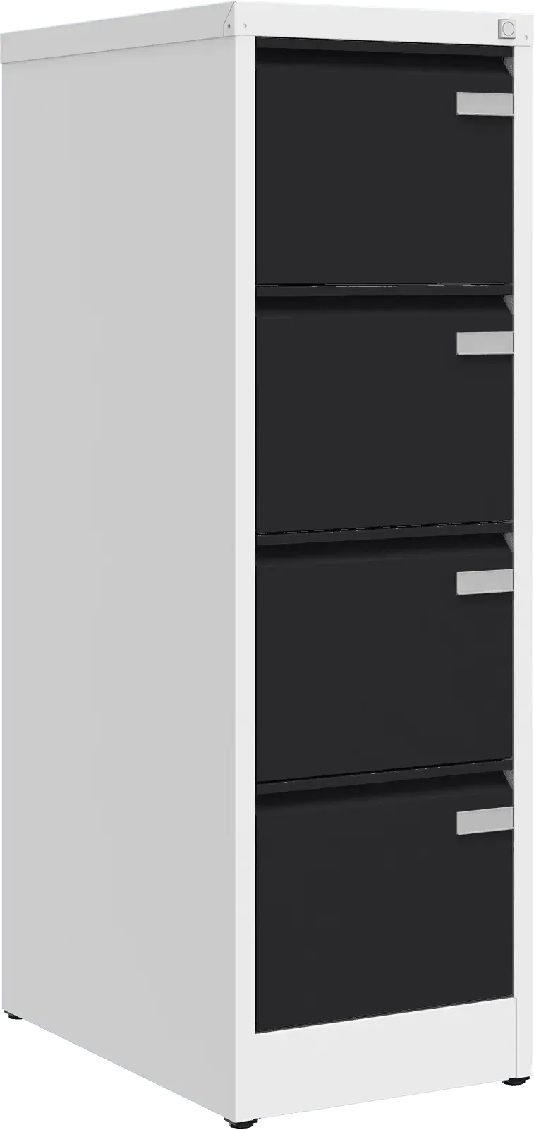 Metalinė dokumentų spinta Archive, 1292x415x633 mm, A4 formatui – balta / juoda
