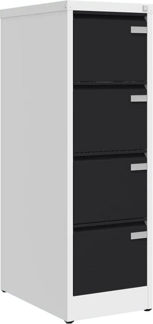 Metalinė dokumentų spinta Archive, 1292x415x633 mm, A4 formatui – balta / juoda