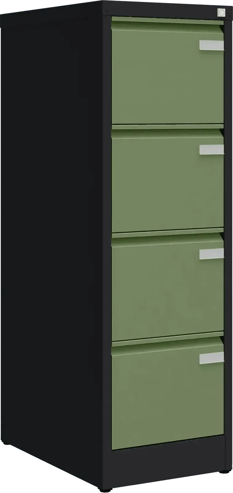 Metalinė dokumentų spinta Archive, 1292x415x633 mm, A4 formatui – juoda / žalia