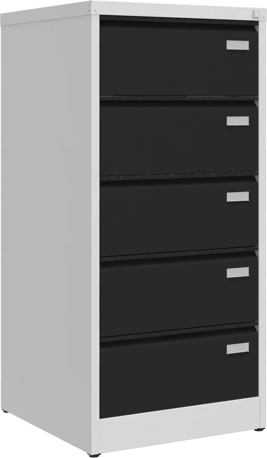 Metalinė dokumentų spinta Archive, 1292x608x633 mm, B5 formatui – šviesiai pilka / juoda