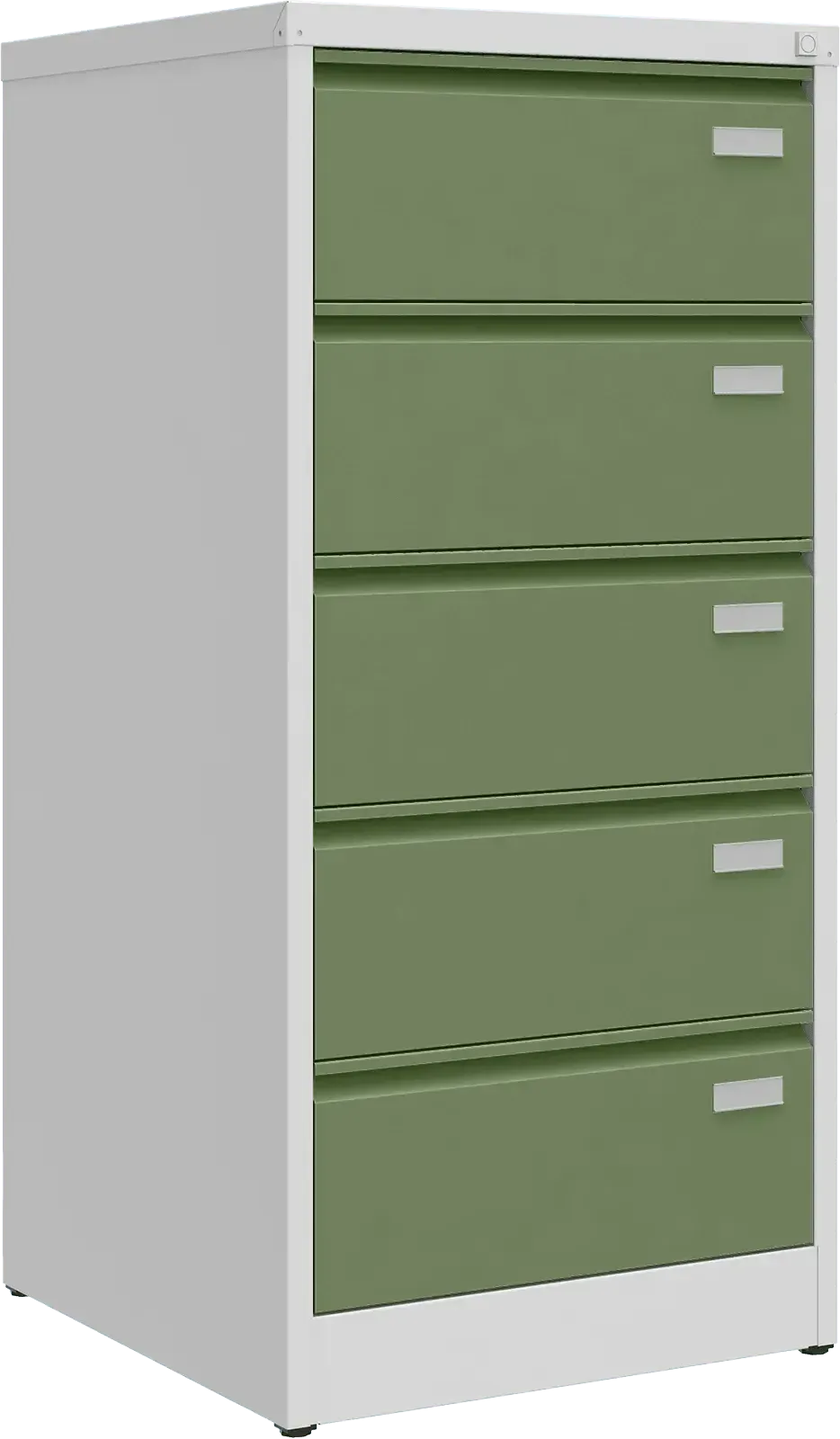Metalinė dokumentų spinta Archive, 1292x608x633 mm, B5 formatui – šviesiai pilka / žalia