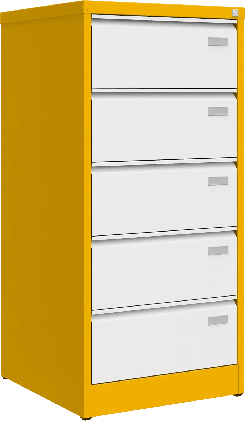 Metalinė dokumentų spinta Archive, 1292x608x633 mm, B5 formatui – geltona / balta
