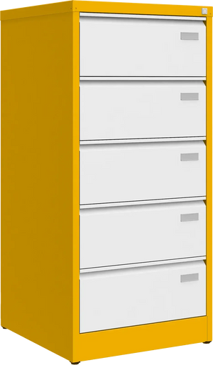 Metalinė dokumentų spinta Archive, 1292x608x633 mm, B5 formatui – geltona / balta