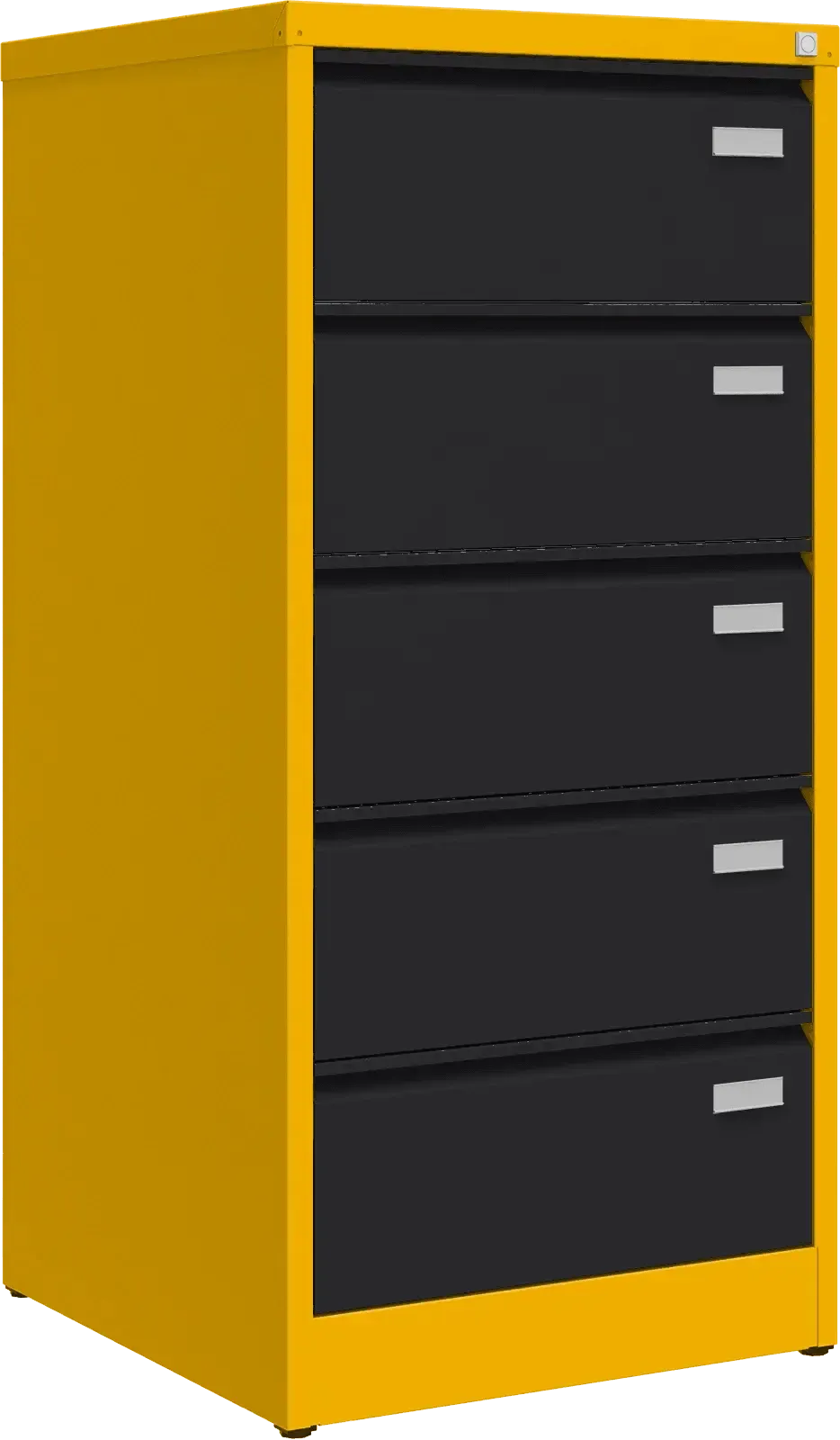 Metalinė dokumentų spinta Archive, 1292x608x633 mm, B5 formatui – geltona / juoda
