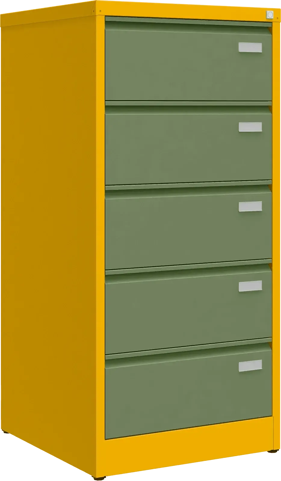 Metalinė dokumentų spinta Archive, 1292x608x633 mm, B5 formatui – geltona / žalia