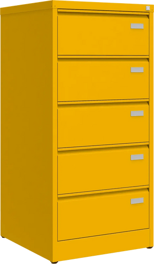 Metalinė dokumentų spinta Archive, 1292x608x633 mm, B5 formatui – geltona / geltona