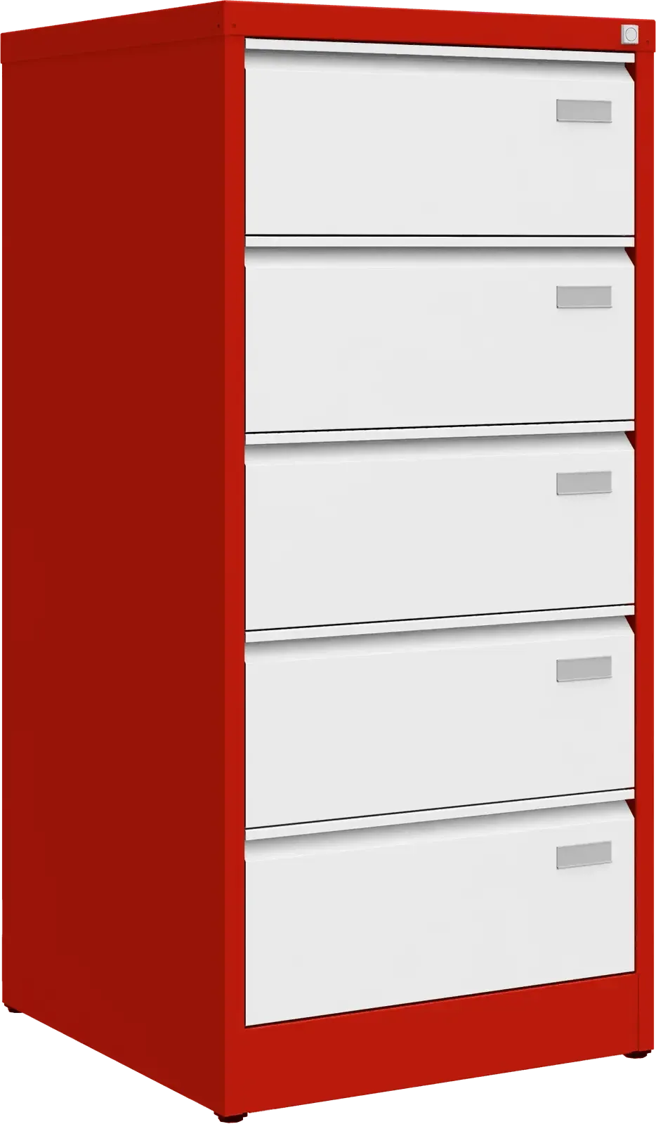 Metalinė dokumentų spinta Archive, 1292x608x633 mm, B5 formatui – raudona / balta
