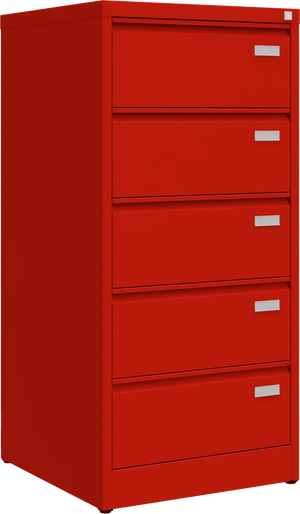 Metalinė dokumentų spinta Archive, 1292x608x633 mm, B5 formatui – raudona / raudona