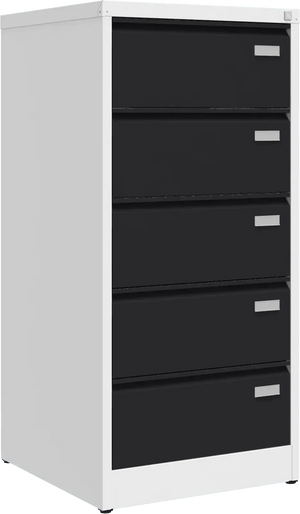 Metalinė dokumentų spinta Archive, 1292x608x633 mm, B5 formatui – balta / juoda