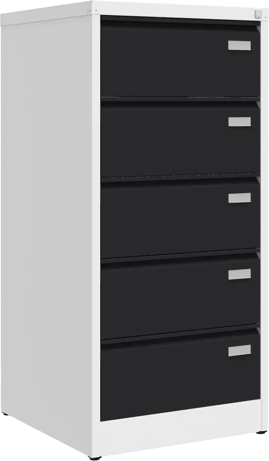 Metalinė dokumentų spinta Archive, 1292x608x633 mm, B5 formatui – balta / juoda
