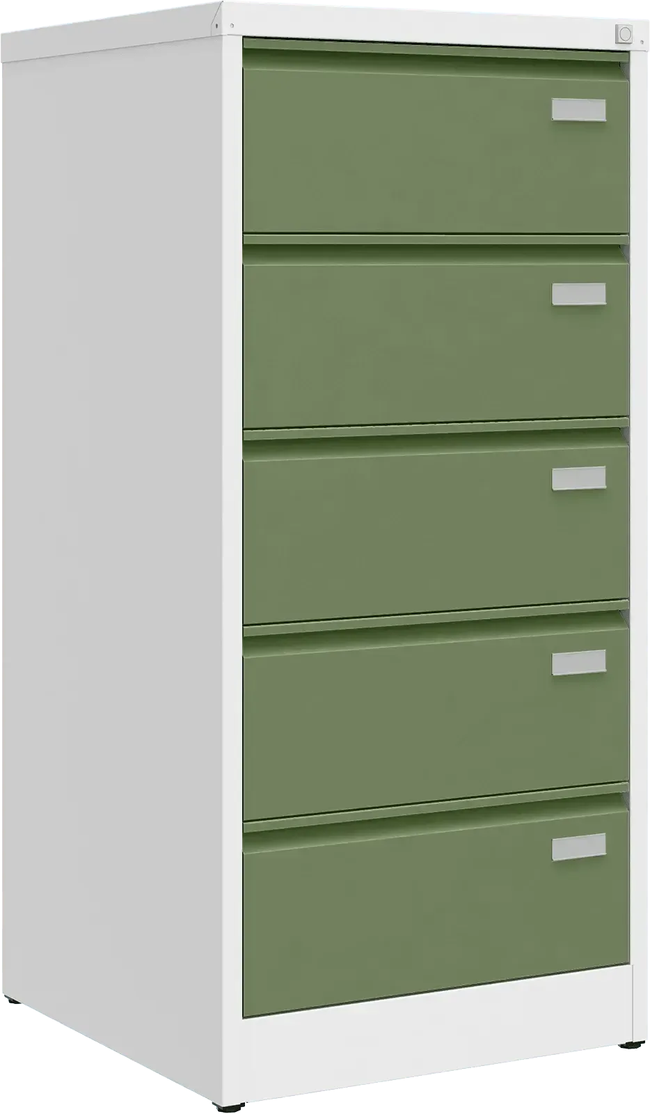 Metalinė dokumentų spinta Archive, 1292x608x633 mm, B5 formatui – balta / žalia