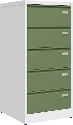 Metalinė dokumentų spinta Archive, 1292x608x633 mm, B5 formatui – balta / žalia