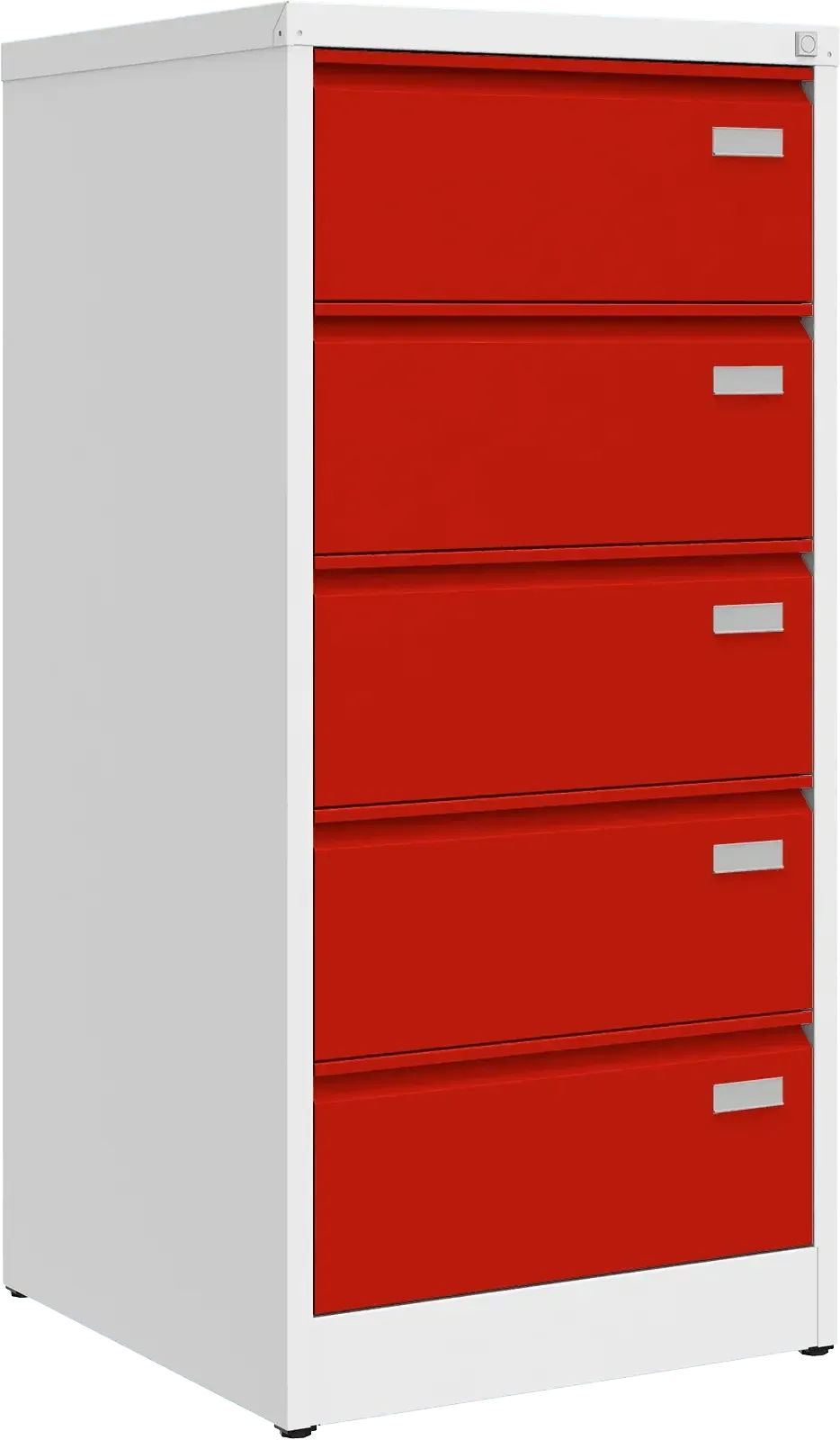Metalinė dokumentų spinta Archive, 1292x608x633 mm, B5 formatui – balta / raudona