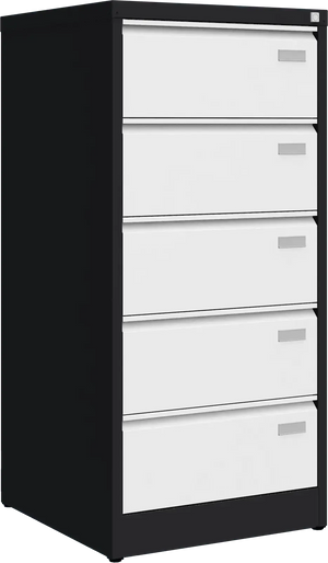 Metalinė dokumentų spinta Archive, 1292x608x633 mm, B5 formatui – juoda / balta
