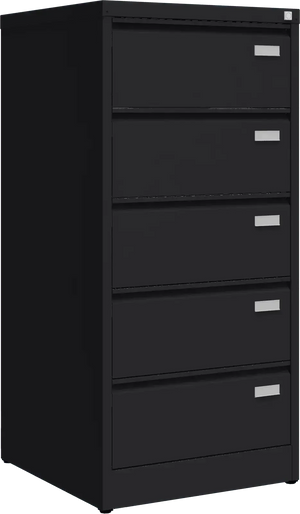 Metalinė dokumentų spinta Archive, 1292x608x633 mm, B5 formatui – juoda / juoda