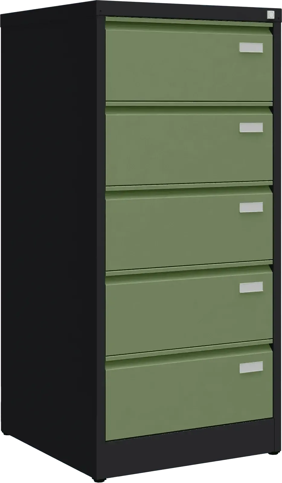 Metalinė dokumentų spinta Archive, 1292x608x633 mm, B5 formatui – juoda / žalia