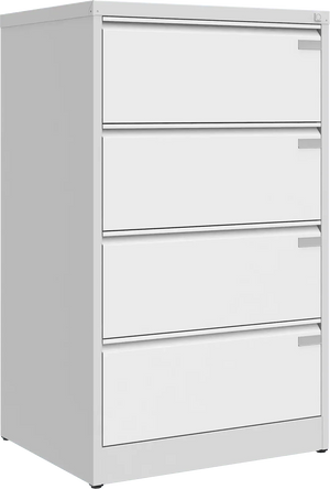 Metalinė kartotekos spinta Archive, 1292x775x633 mm, A4 formatui – šviesiai pilka / balta